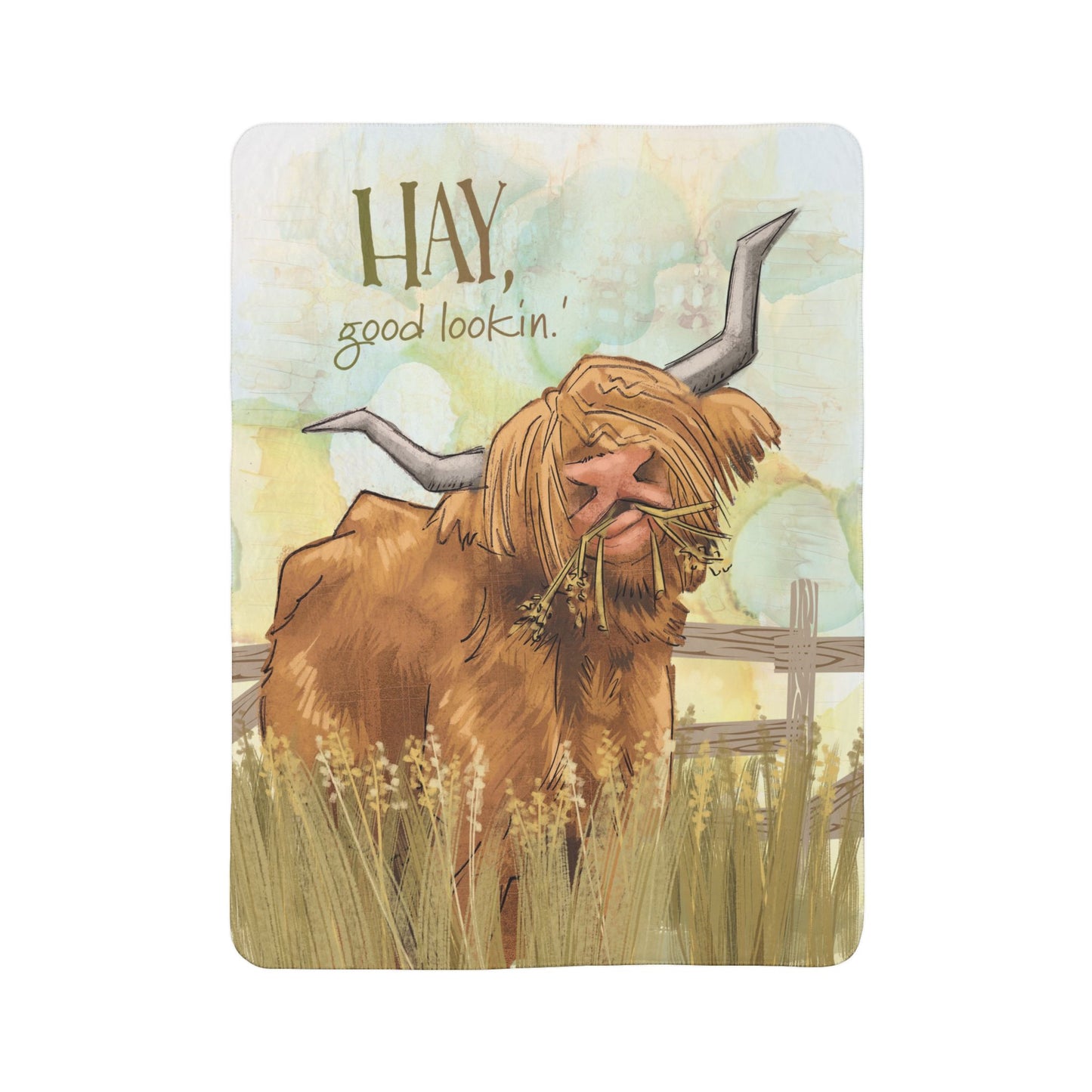 Highland Cow Fleece Sherpa Blanket