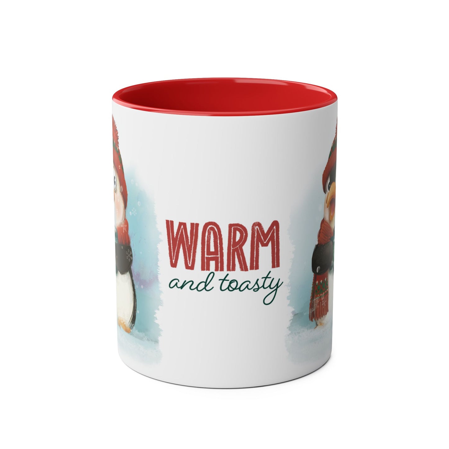 Penguin Two-Tone Coffee Mugs, 11oz