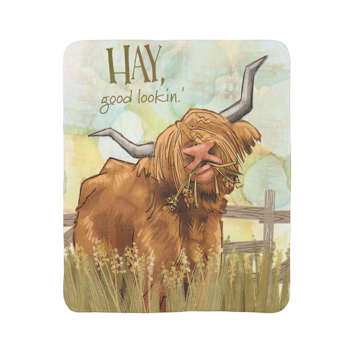 Highland Cow Fleece Sherpa Blanket
