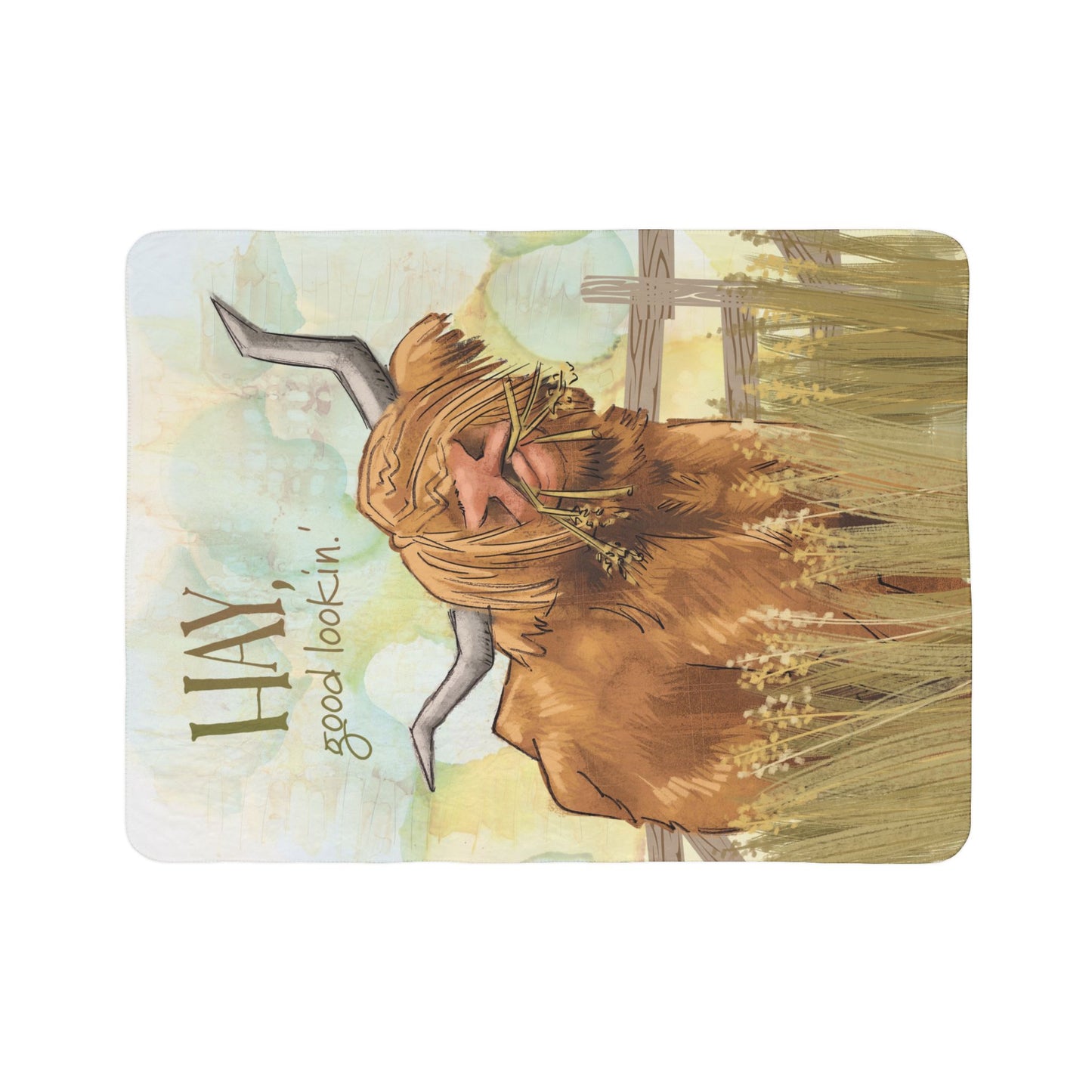 Highland Cow Fleece Sherpa Blanket