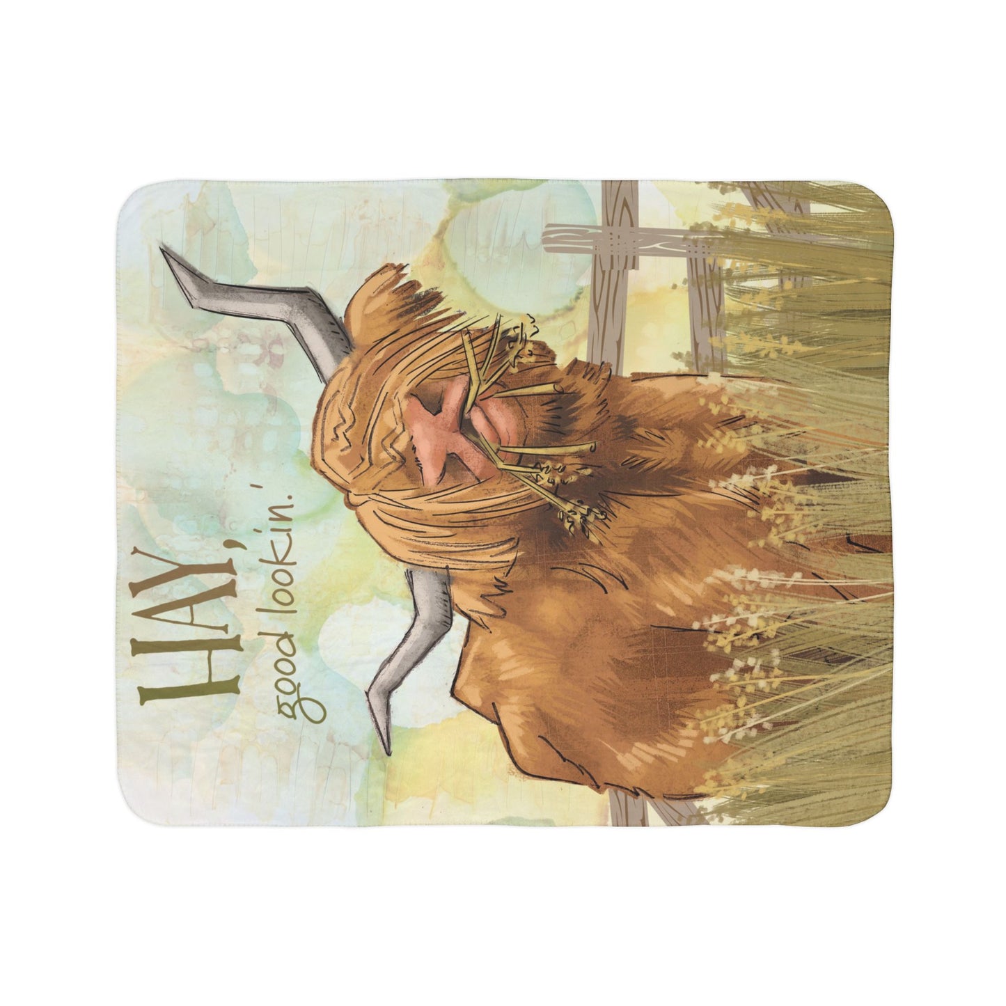 Highland Cow Fleece Sherpa Blanket