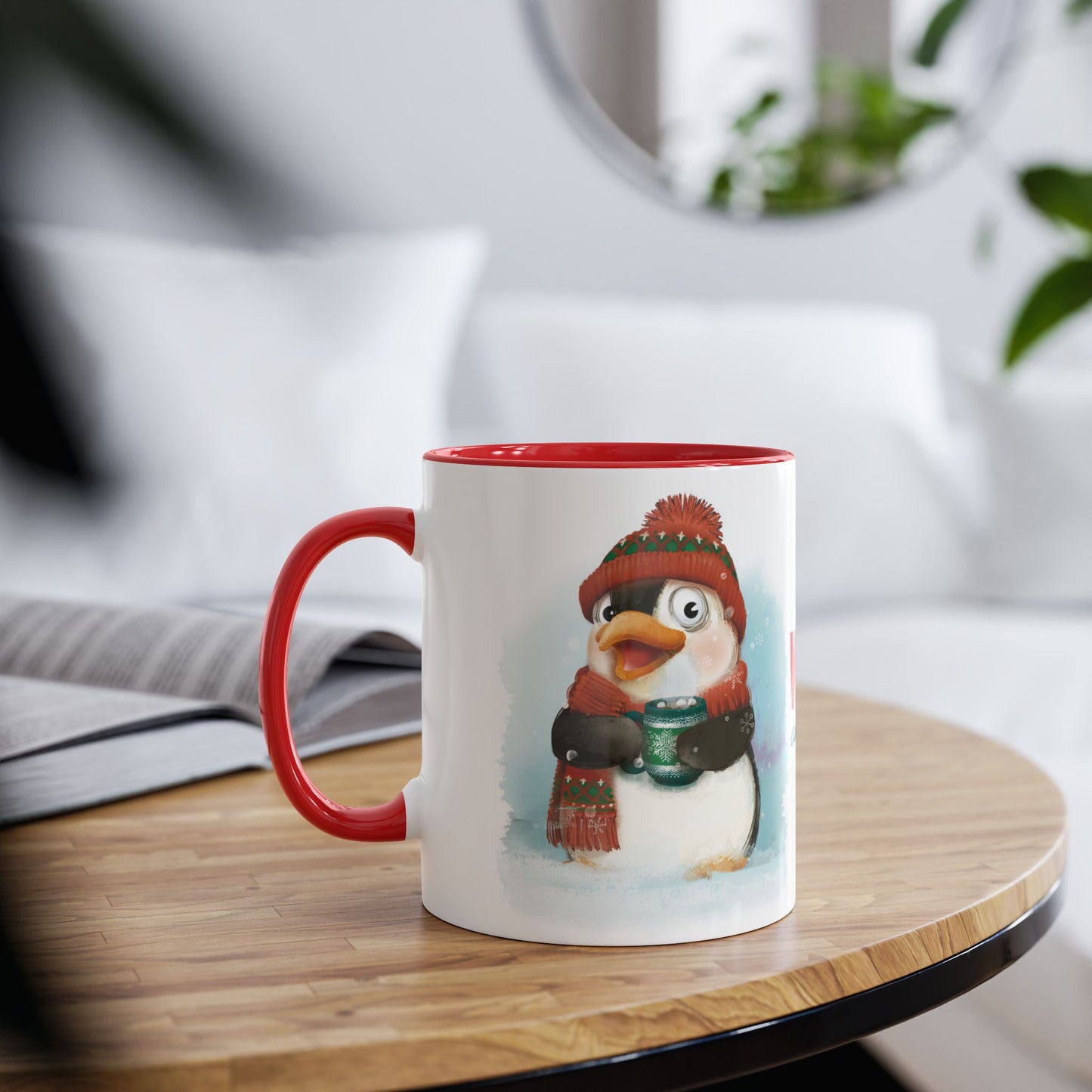 Penguin Two-Tone Coffee Mugs, 11oz
