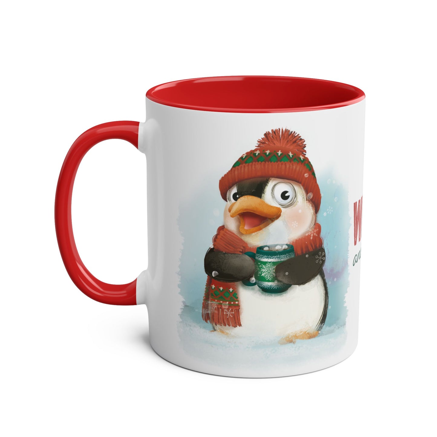 Penguin Two-Tone Coffee Mugs, 11oz