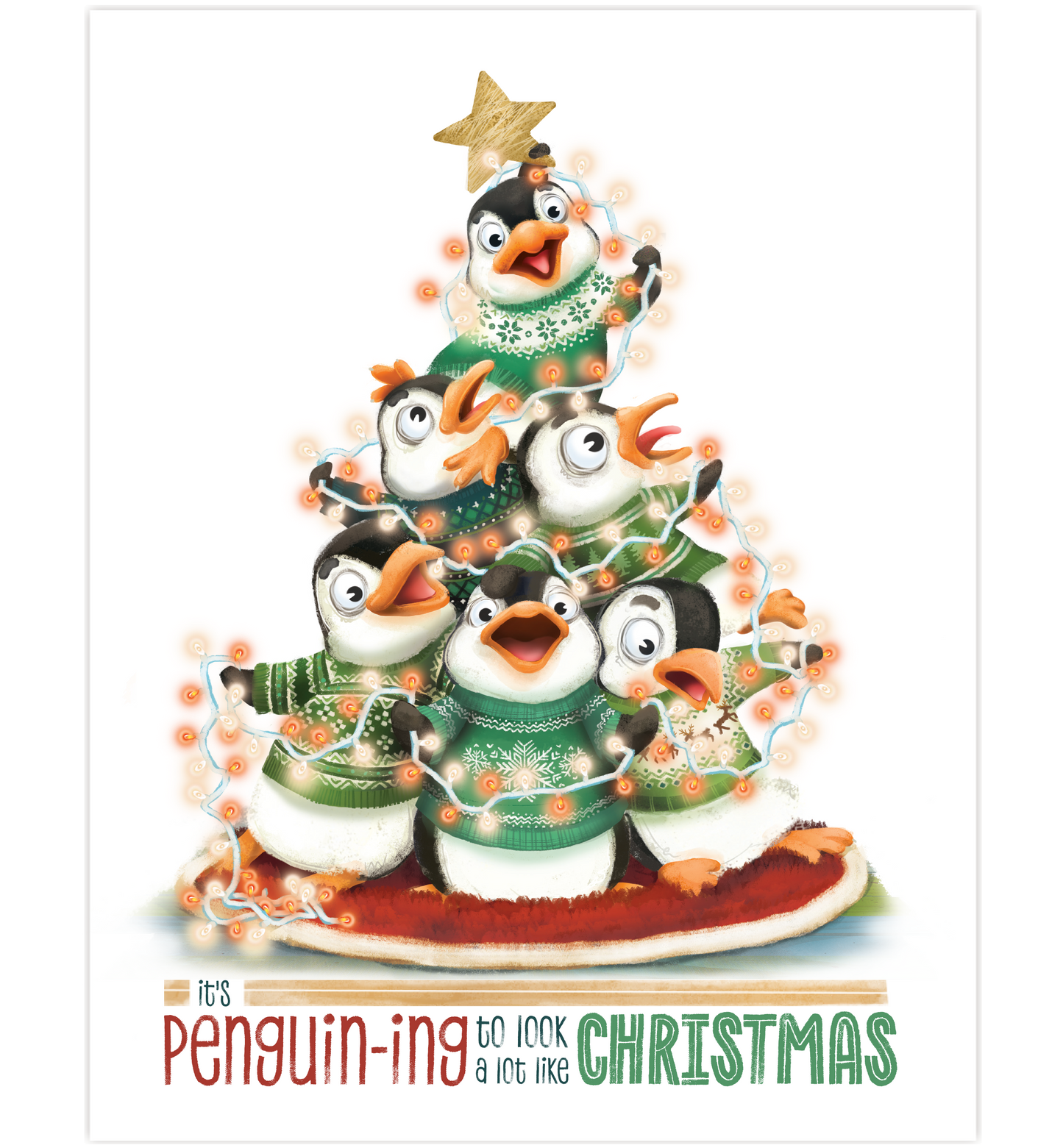 Penguining to look like Christmas