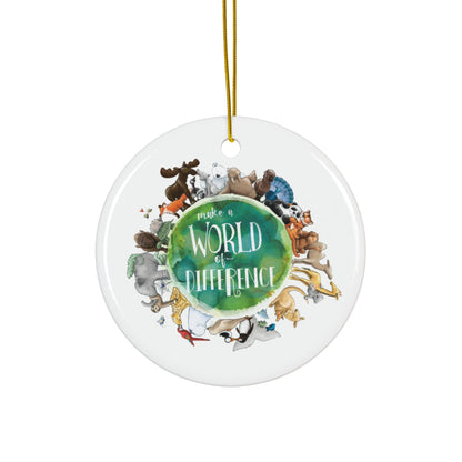 World of Difference Ceramic Ornament, Double-Sided