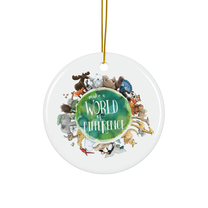 World of Difference Ceramic Ornament, Double-Sided