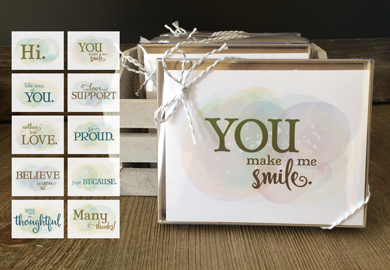 Anytime Watercolor Notecards  10pk  Blank